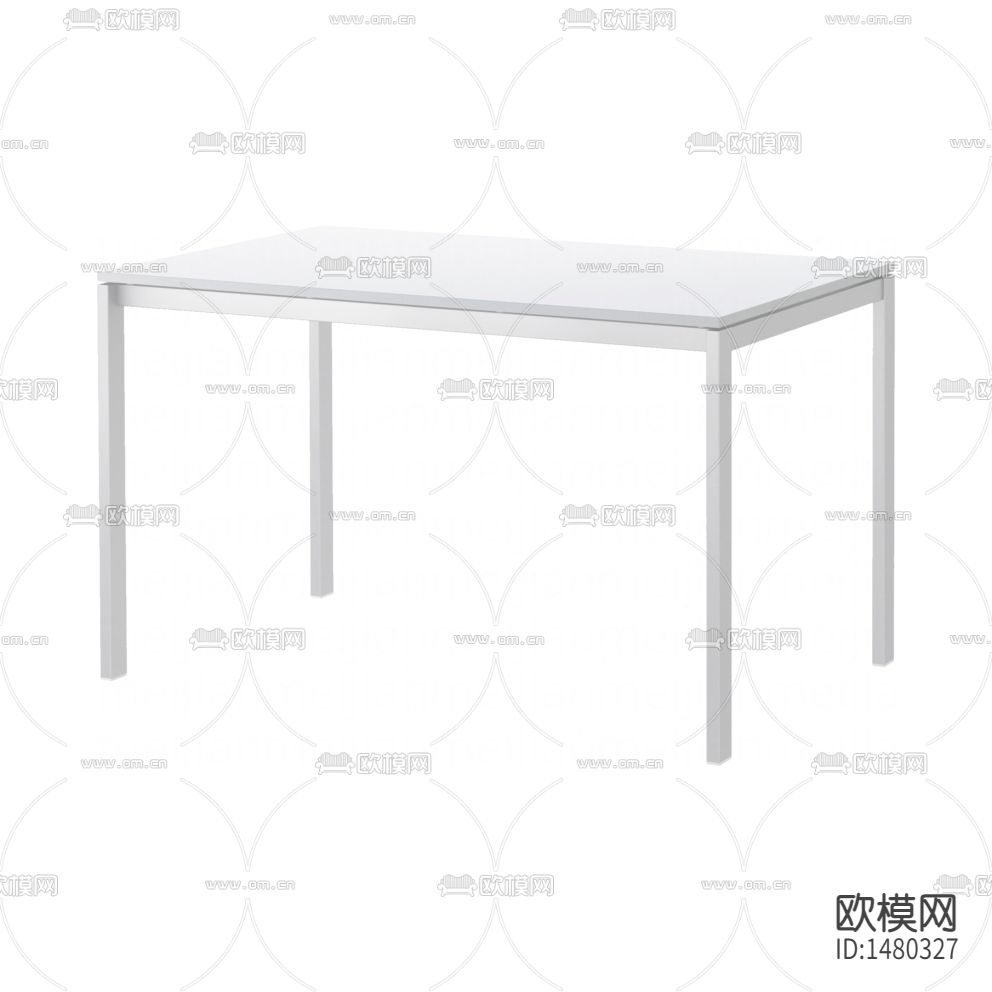 现代简约白色实木餐桌下载