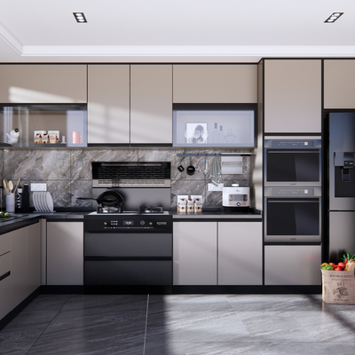  现代厨房su模型 