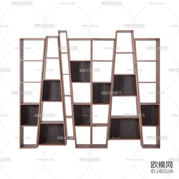 現(xiàn)代簡約創(chuàng)意錯位實木書架下載