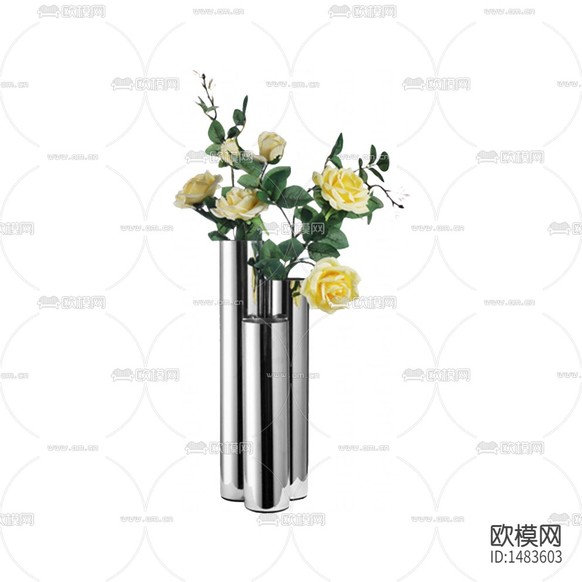 現(xiàn)代輕奢創(chuàng)意金屬花瓶擺放花藝下載
