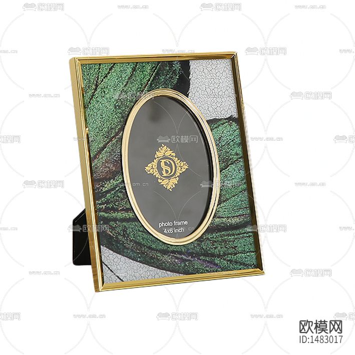 现代轻奢孔雀羽创意金属相框