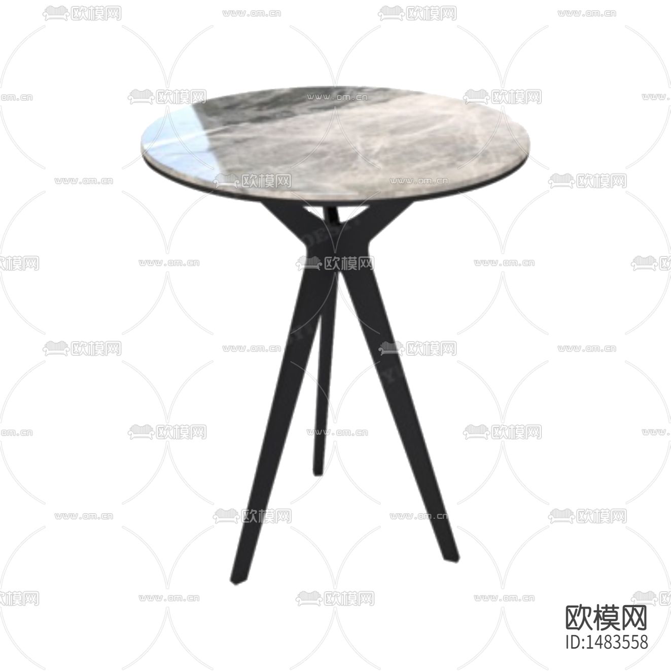 现代简约创意实木大理石圆形边几下载