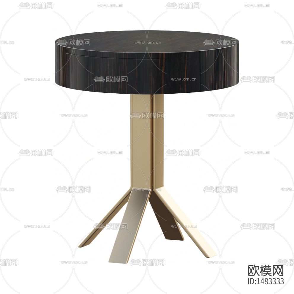 现代轻奢金属实木烤漆圆形边几下载