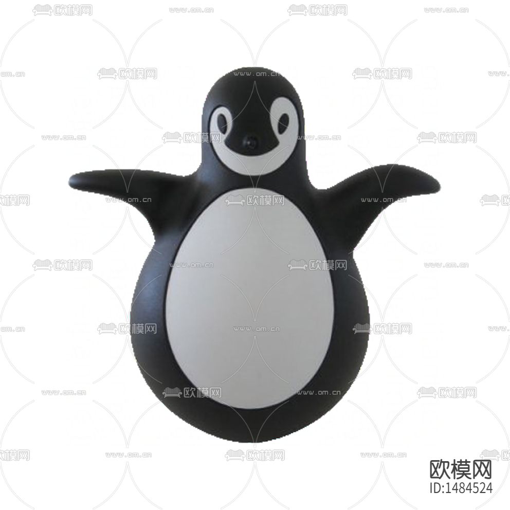 北欧创意黑白企鹅不倒翁摆件下载