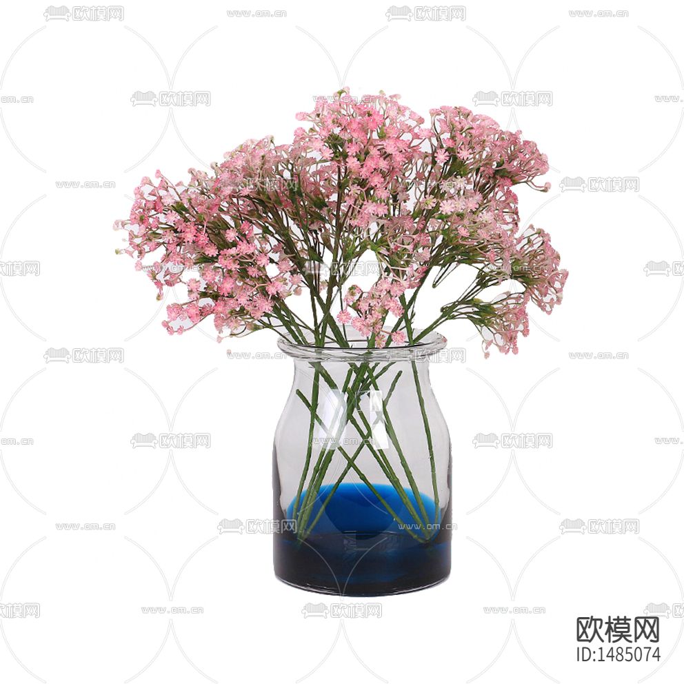 现代轻奢不锈钢玻璃花瓶摆放花艺下载