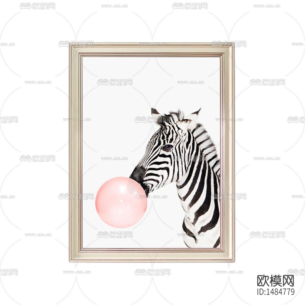 北欧简约斑马装饰画下载