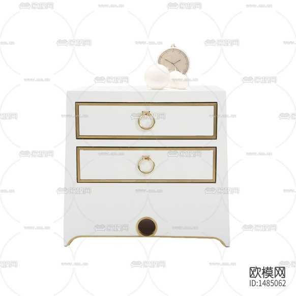 美式簡約白色實木床頭柜下載