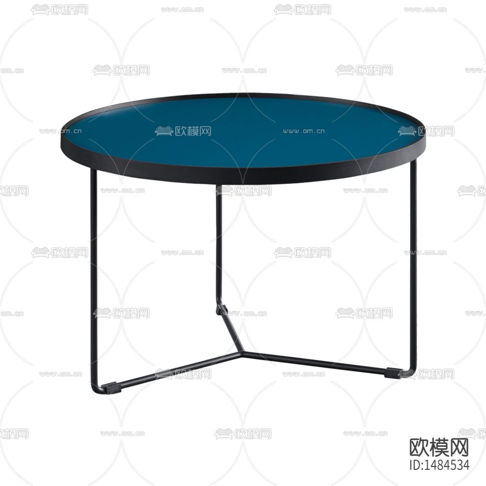 现代简约黑色金属圆形茶几下载
