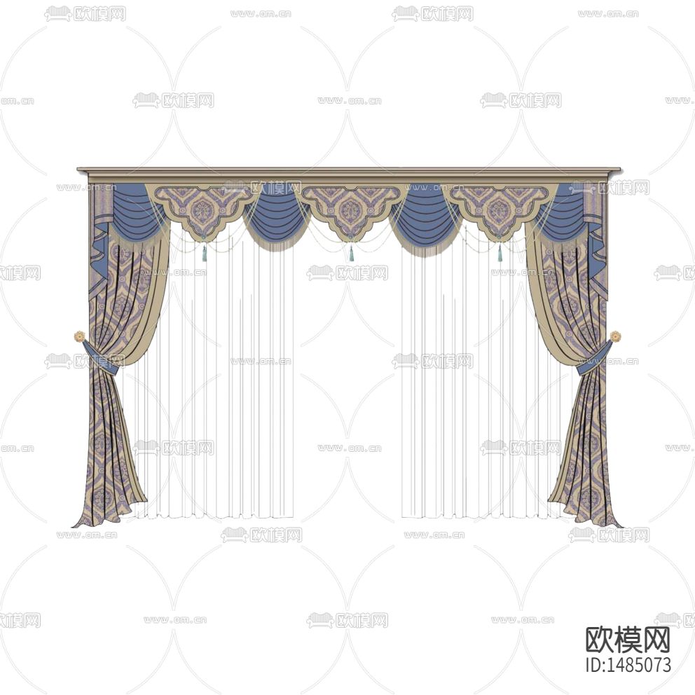 欧式古典创意印花遮光窗帘下载