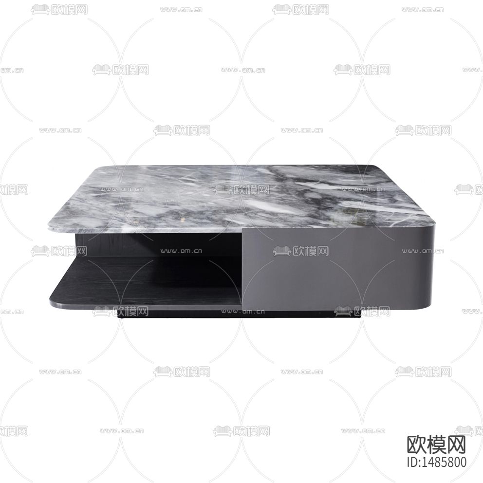 现代轻奢创意实木大理石方形茶几