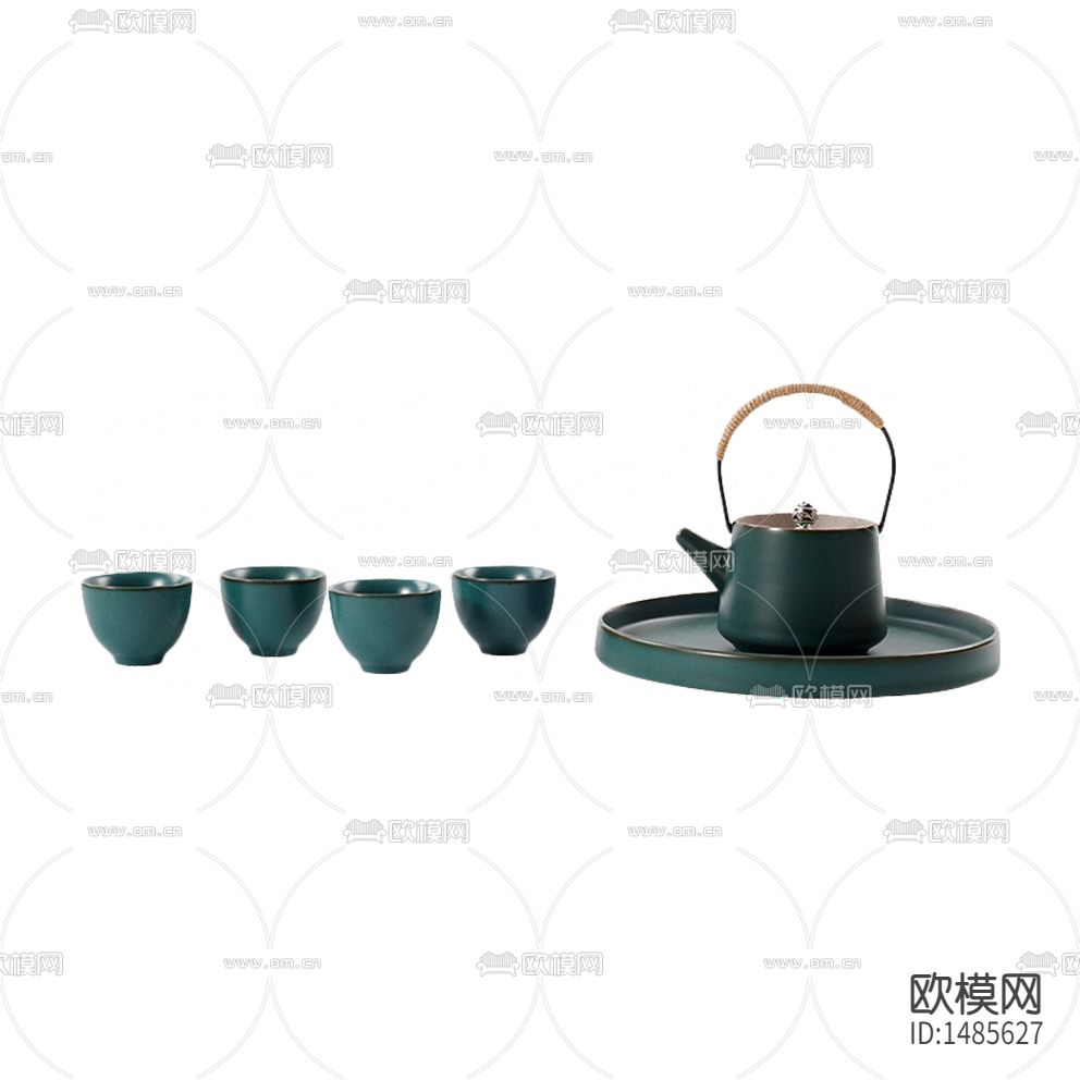 新中式禅意铁艺陶瓷釉面茶具套件
