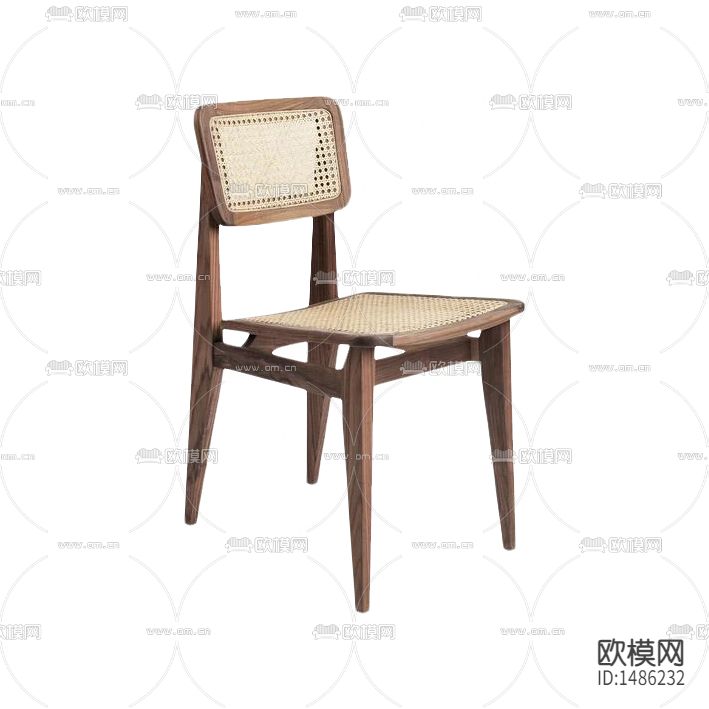 新中式实木藤编餐椅下载
