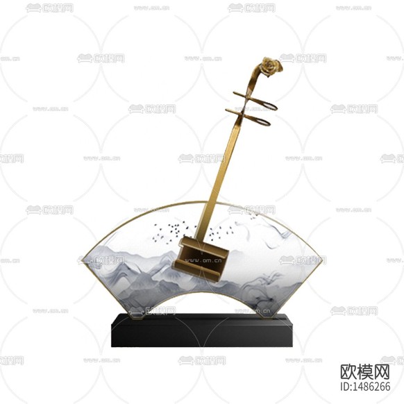 新中式禅意古典二胡装饰摆件下载
