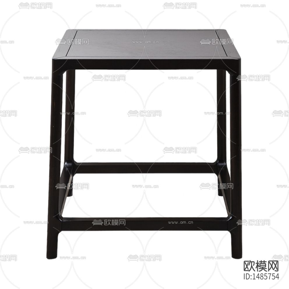 新中式禅意实木方形边几下载