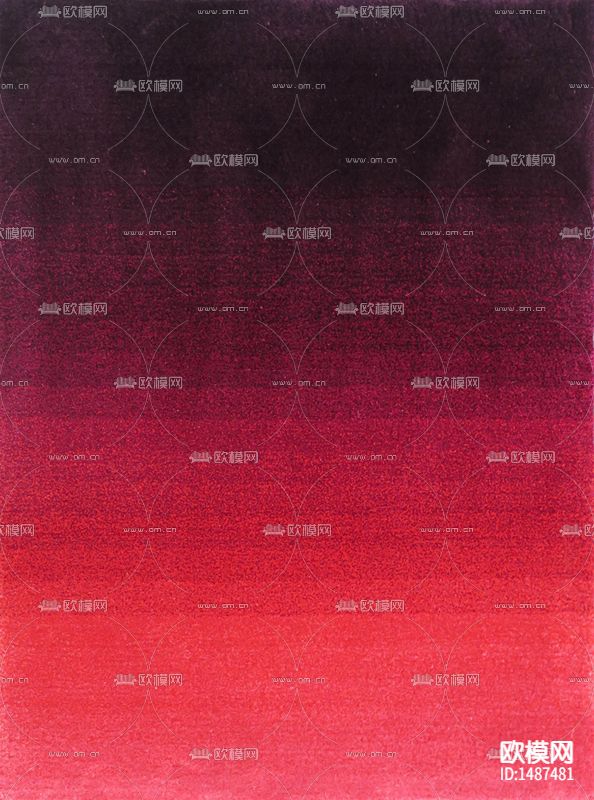 现代轻奢创意红黑渐变色布艺地毯