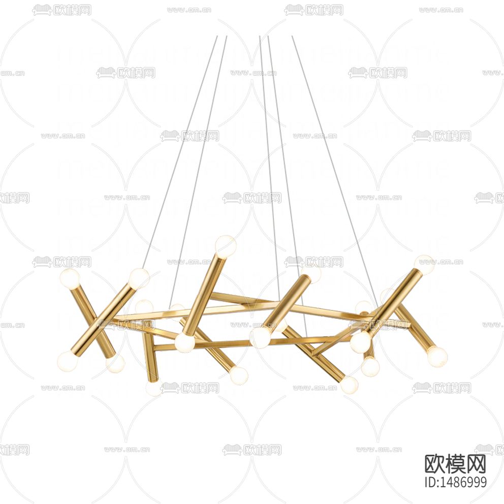 现代轻奢创意金属玻璃吊灯下载