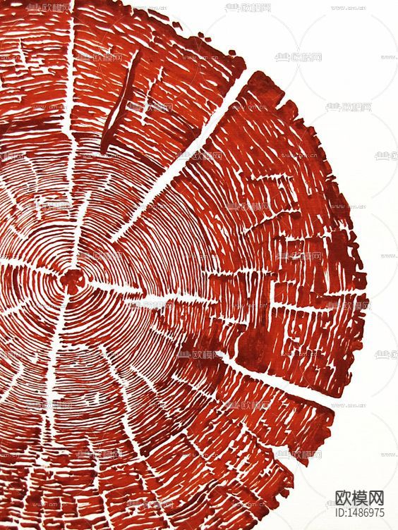 新中式创意树木年轮装饰画下载