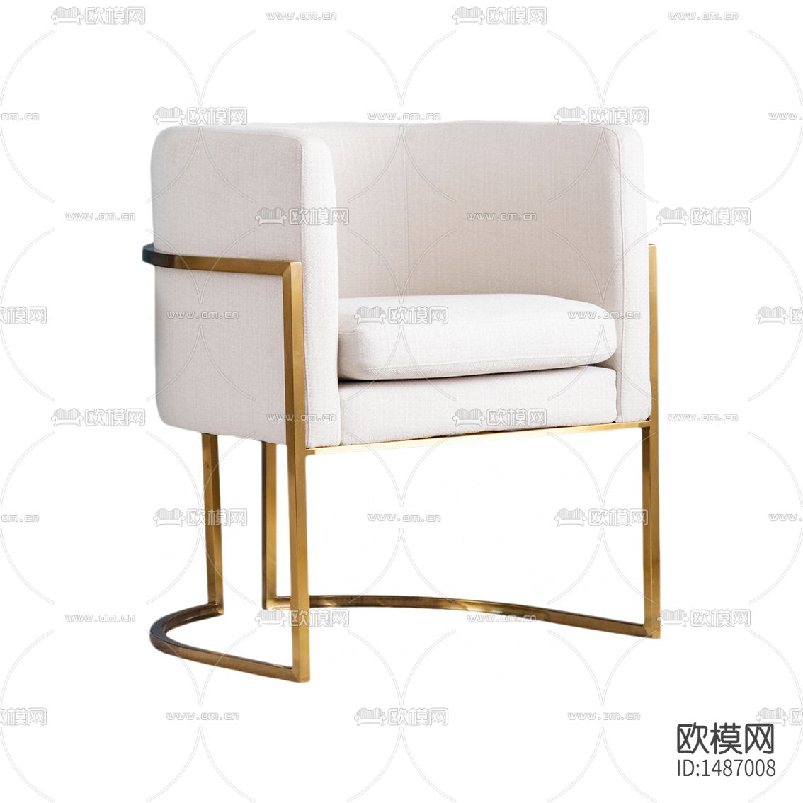 现代轻奢金属布艺单人沙发下载