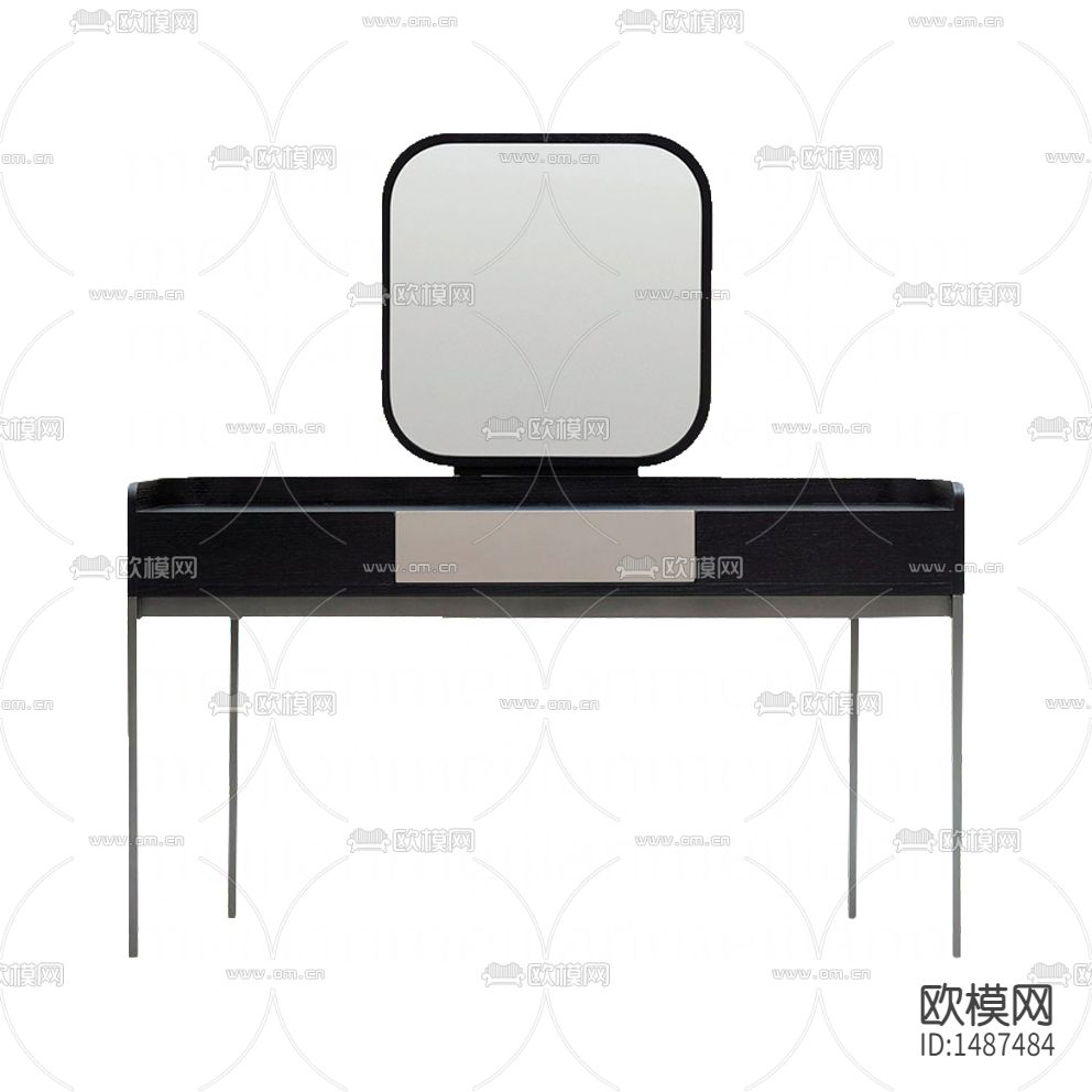 现代简约实木金属梳妆台下载