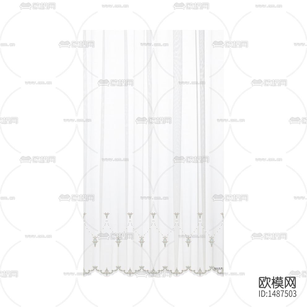 北欧简约创意白色绣花纱帘