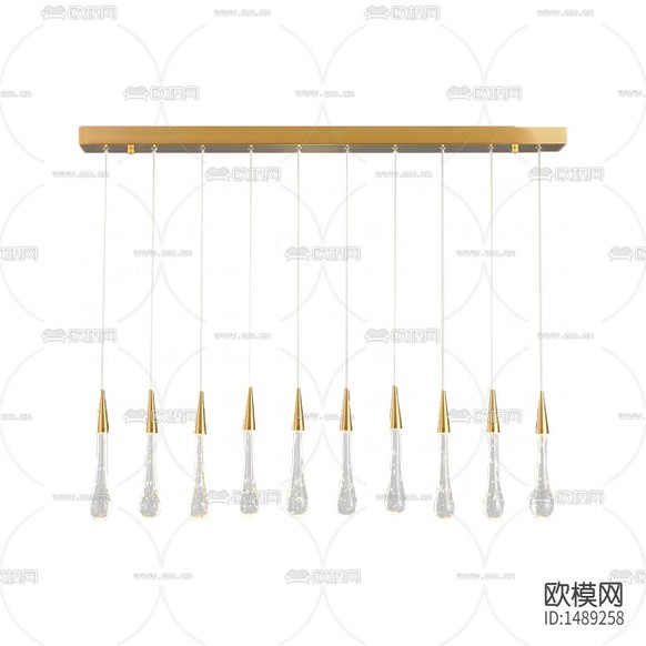 现代轻奢金属水滴水晶吊灯下载