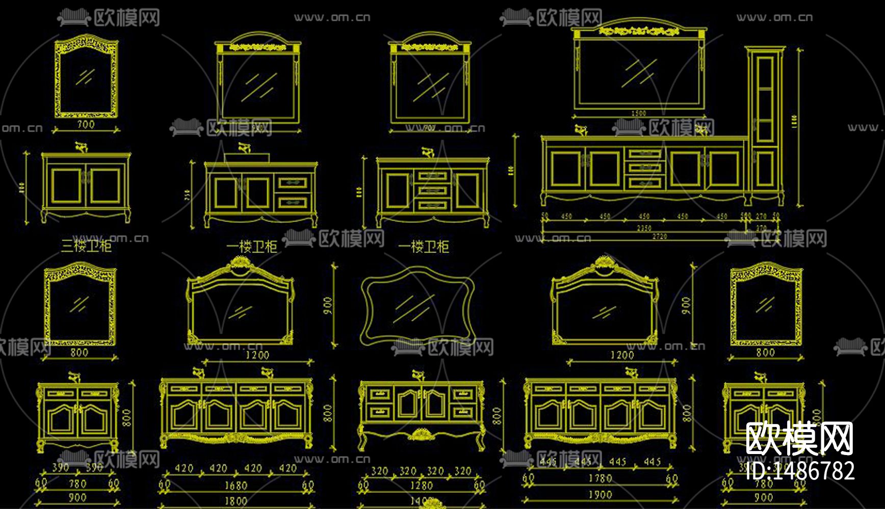 常用柜子cad图库下载（渲染图4）