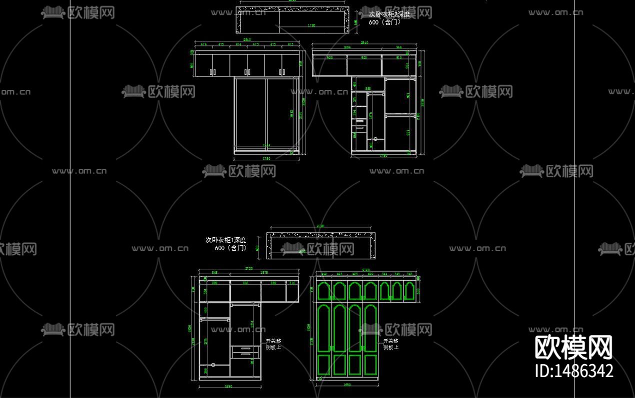 柜体cad图库下载（渲染图1）