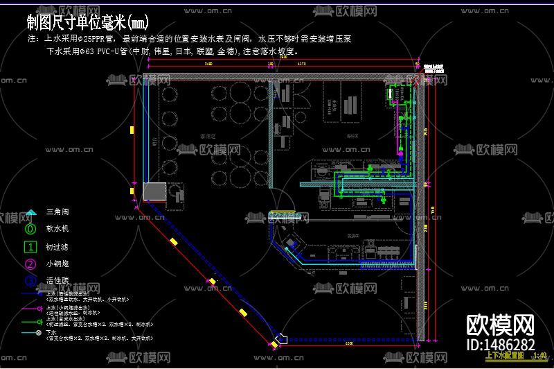 奶茶店cad施工图