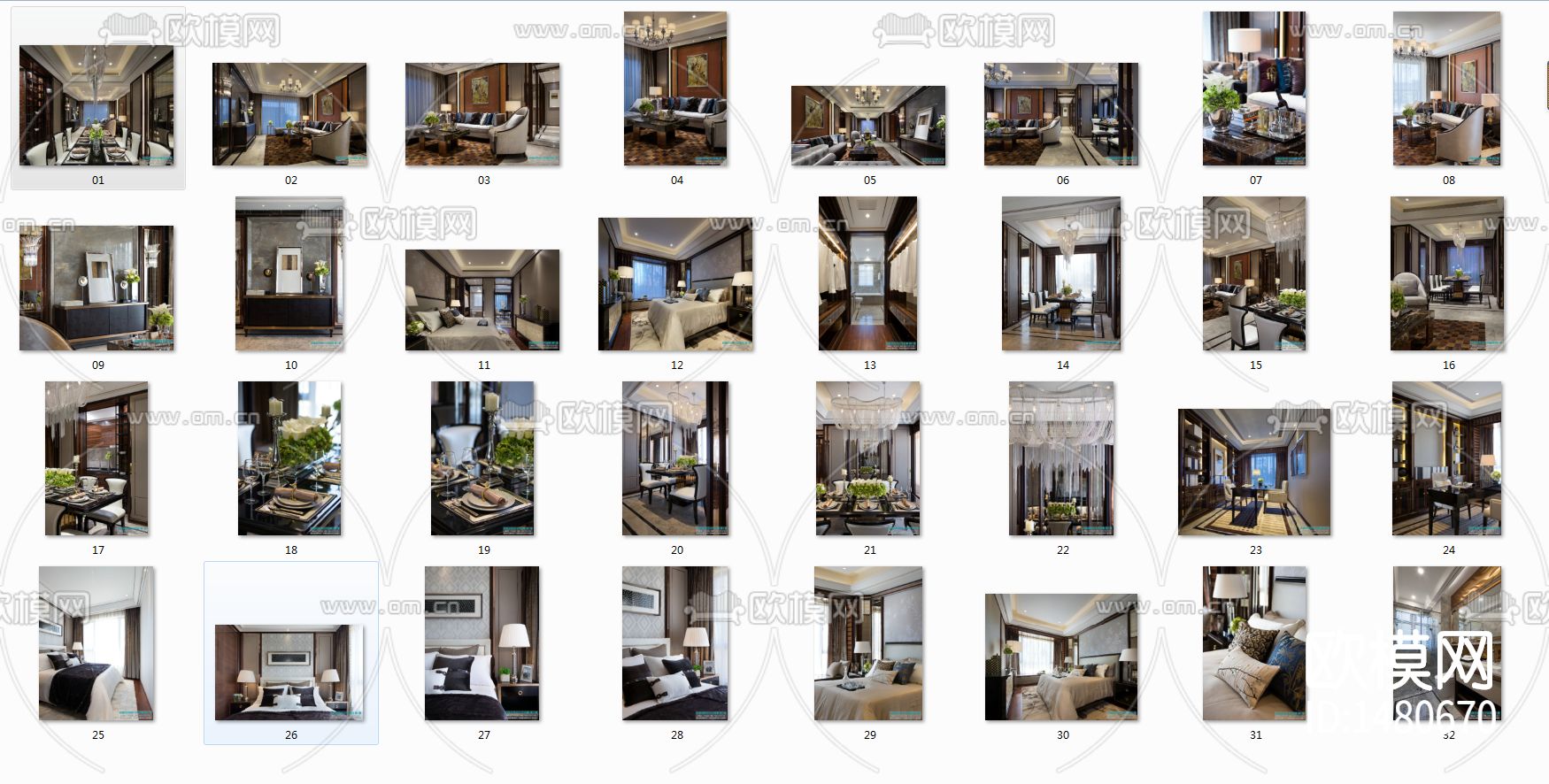 现代样板房cad施工图下载（渲染图6）