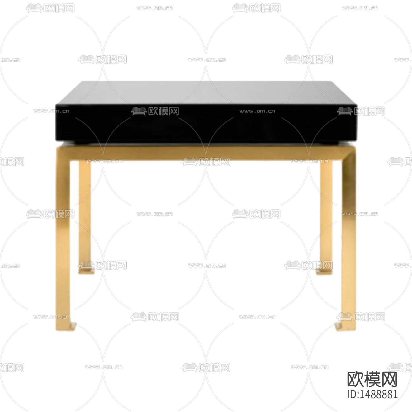 现代轻奢不锈钢实木方形边几下载