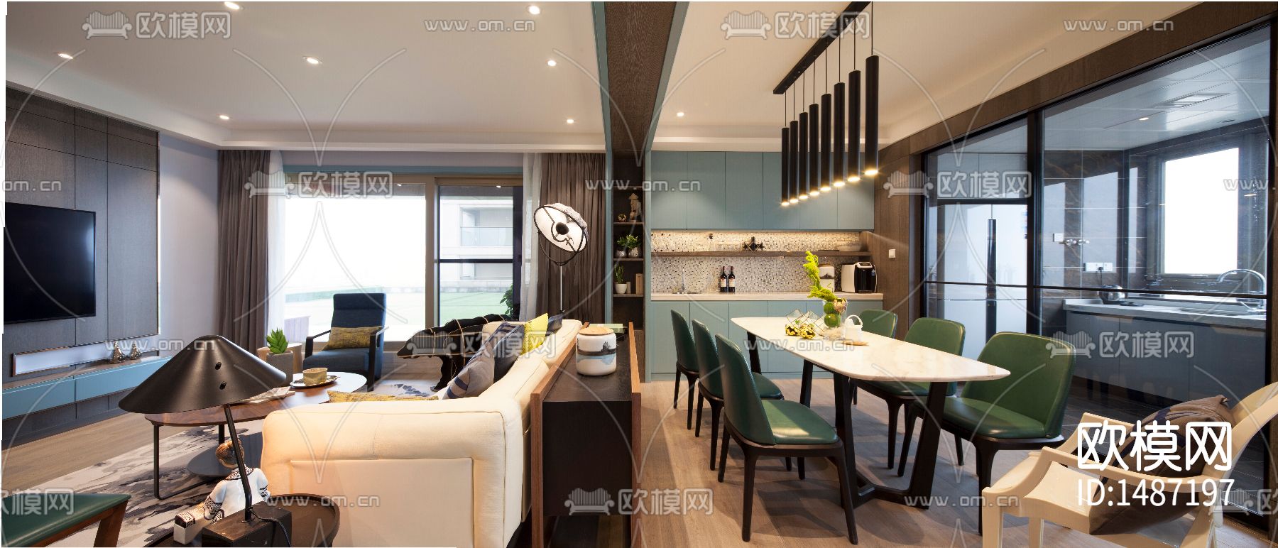 家装设计cad施工图下载（渲染图5）