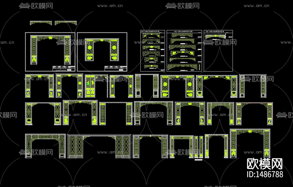 中式雕花cad图库下载（渲染图4）