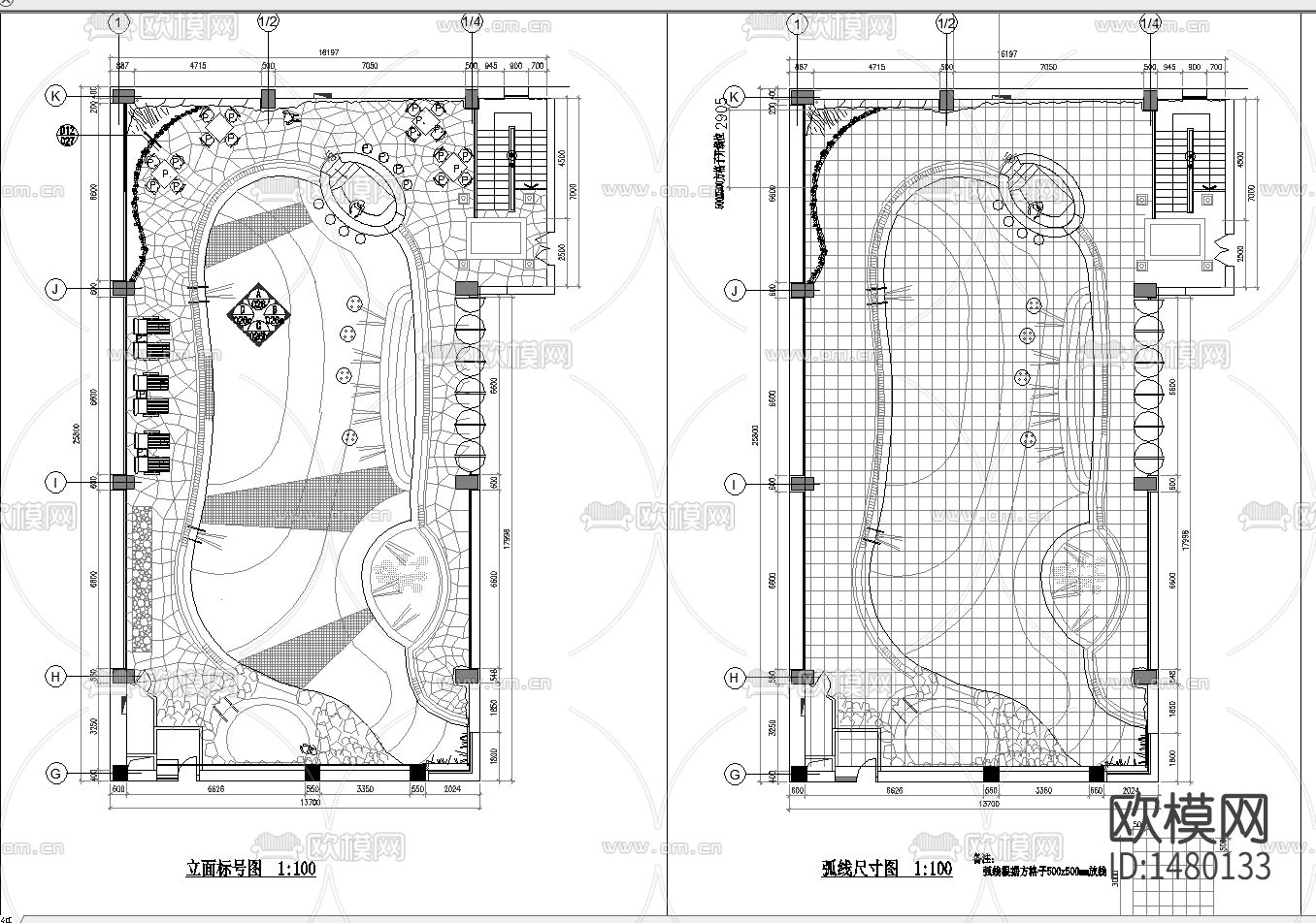 花园游泳池cad施工图下载（渲染图5）