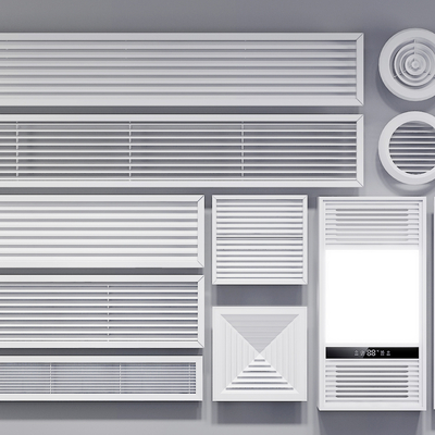  现代空调出风口su模型 