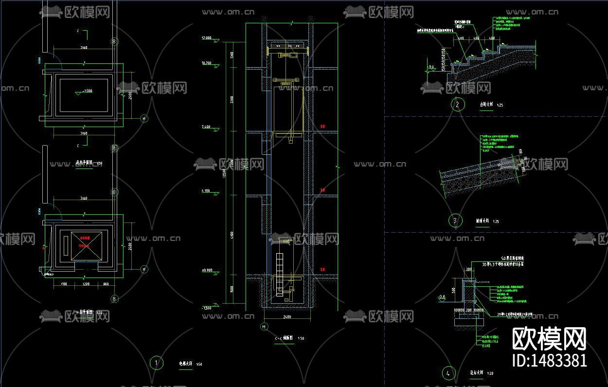 疗养院cad施工图下载（渲染图7）