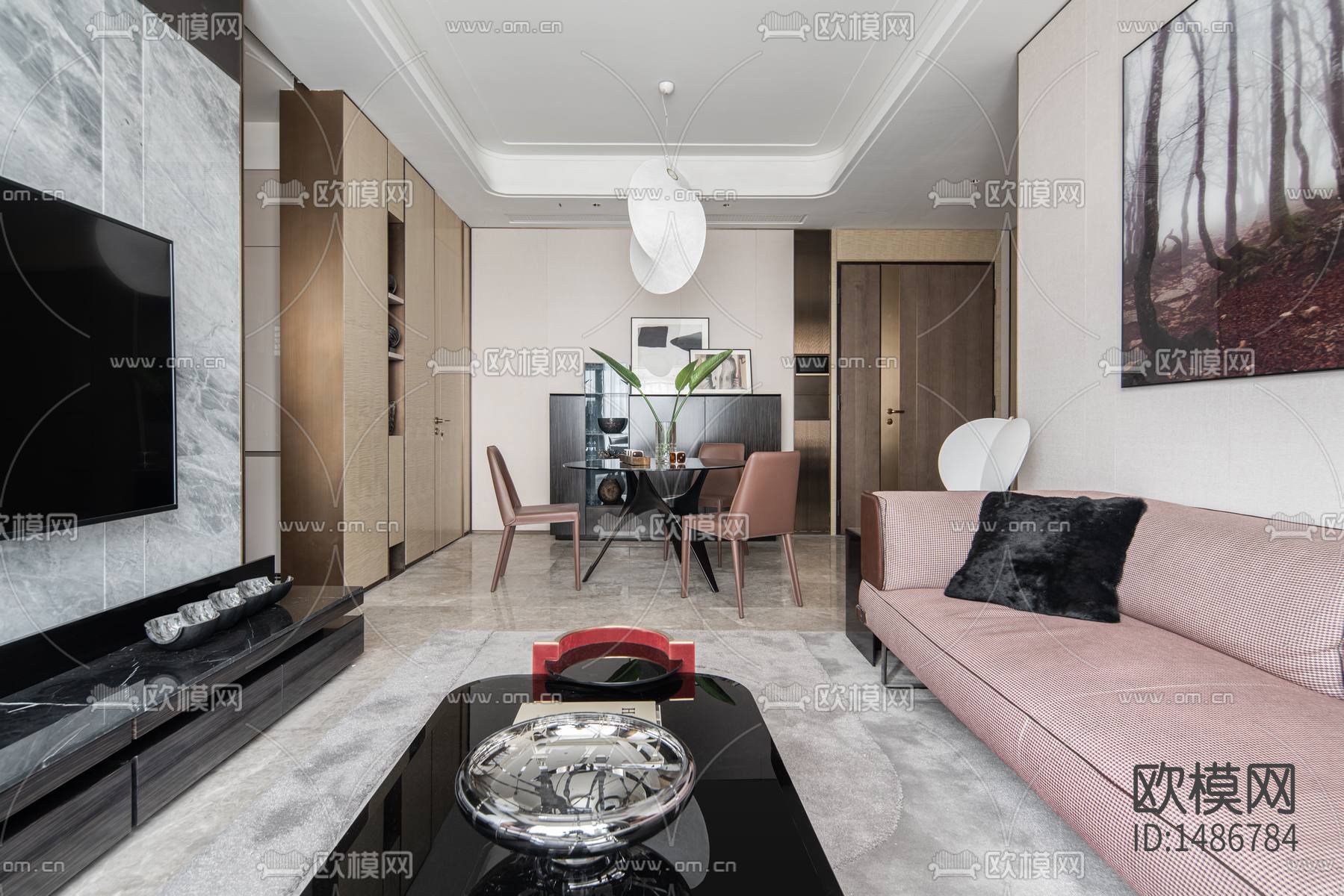 家装设计cad施工图下载（渲染图6）