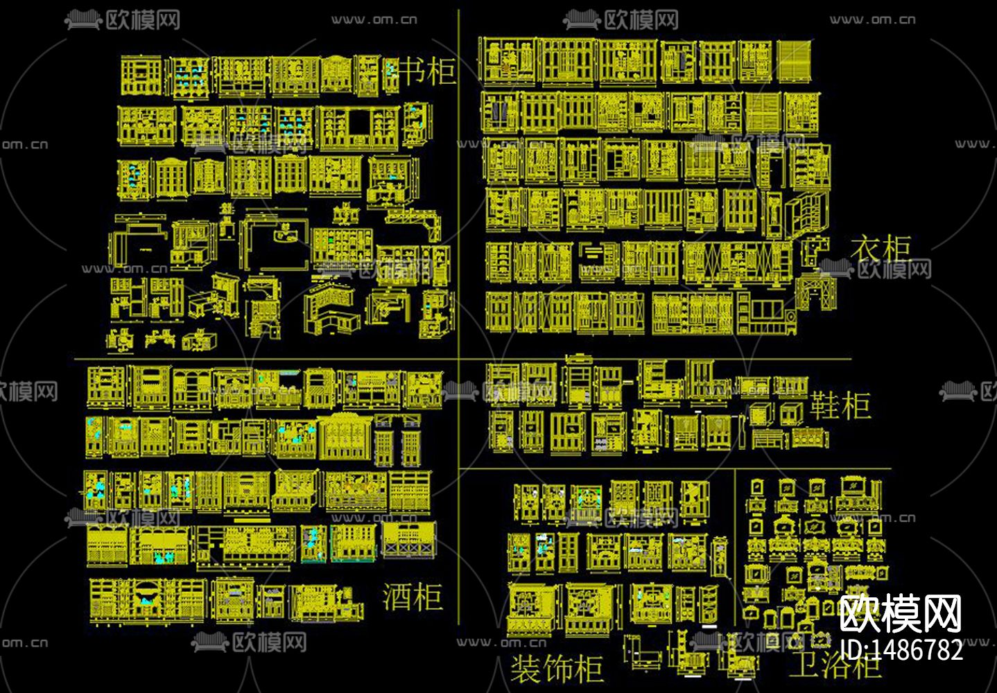常用柜子cad图库下载（渲染图2）