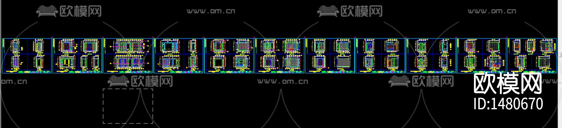 现代样板房cad施工图下载（渲染图4）