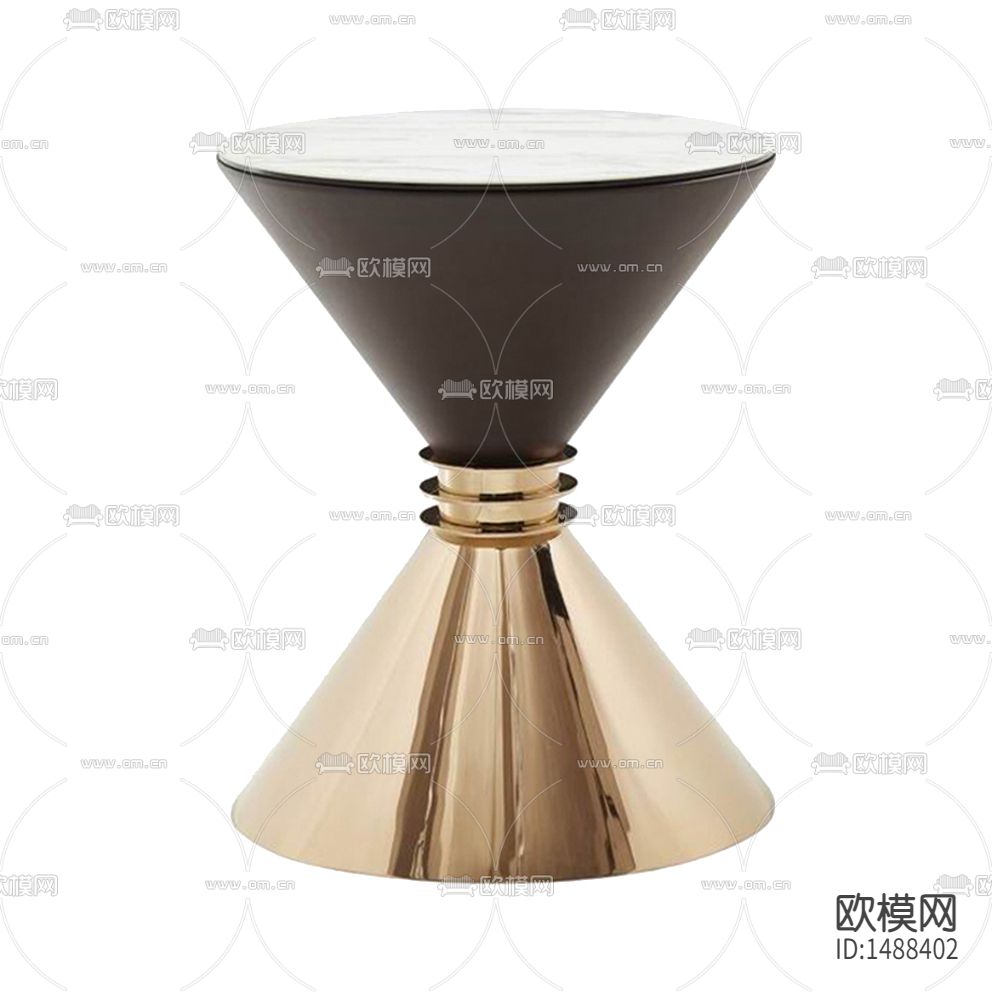 现代轻奢不锈钢大理石圆形边几下载