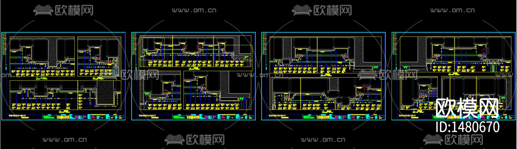 现代样板房cad施工图下载（渲染图5）