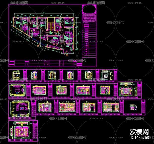 展厅cad施工图下载(渲染图4)
