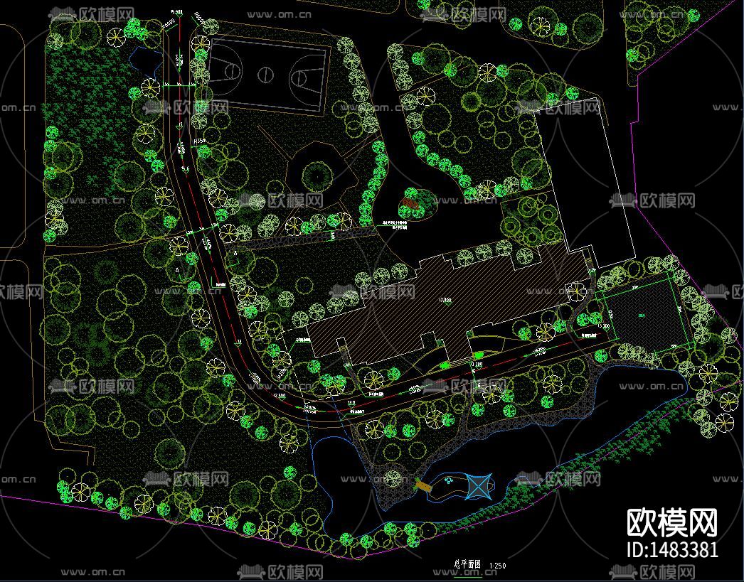 疗养院cad施工图下载（渲染图2）
