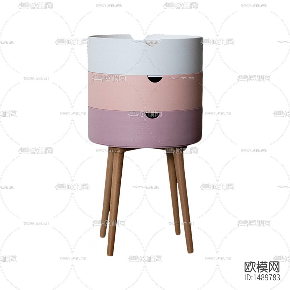 北欧简约彩色实木圆形边几下载