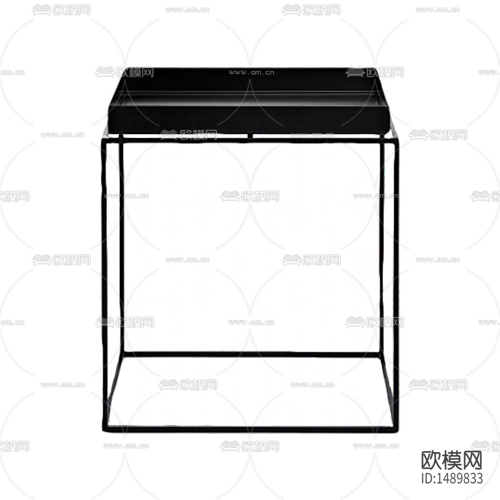 现代极简创意金属实木方形边几下载