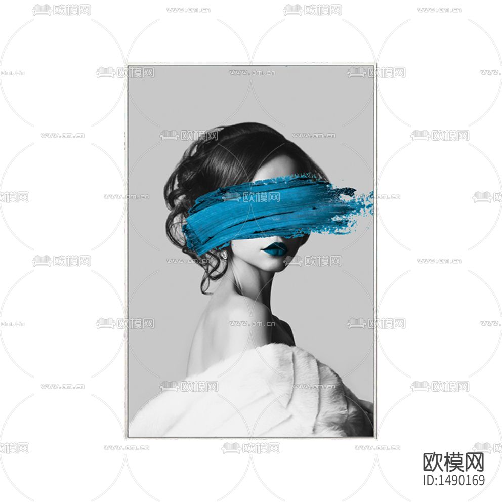 现代简约创意黑白人像摄影装饰画下载