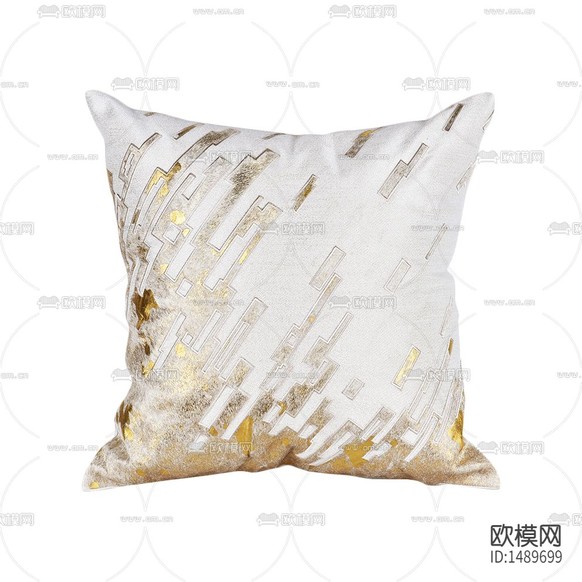 北欧创意马毛烫金几何印花布艺抱枕下载