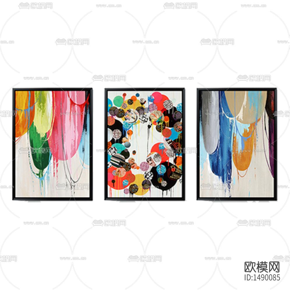 现代简约创意彩色抽象装饰画下载