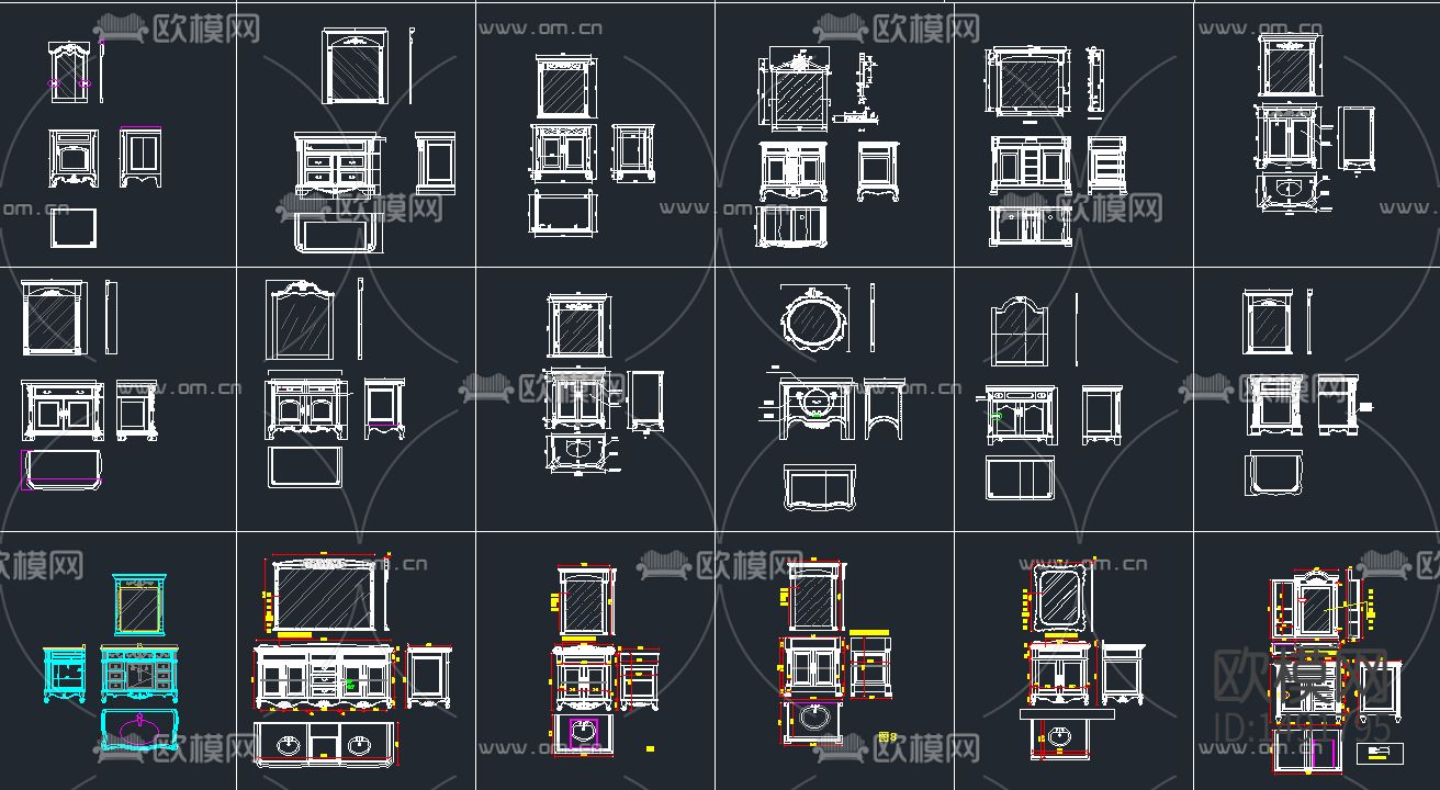 现代浴室柜图库下载（渲染图4）