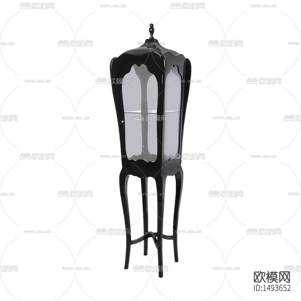 美式轻奢实木玻璃展柜下载