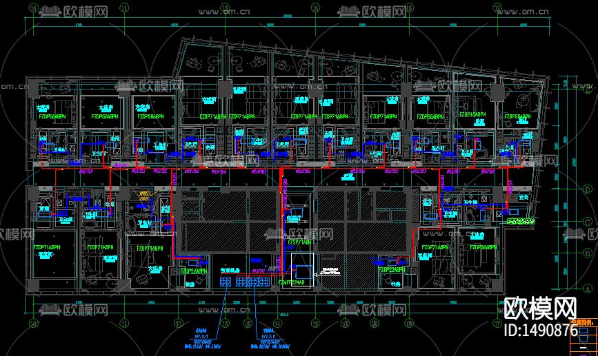 空调深化cad图纸下载（渲染图4）